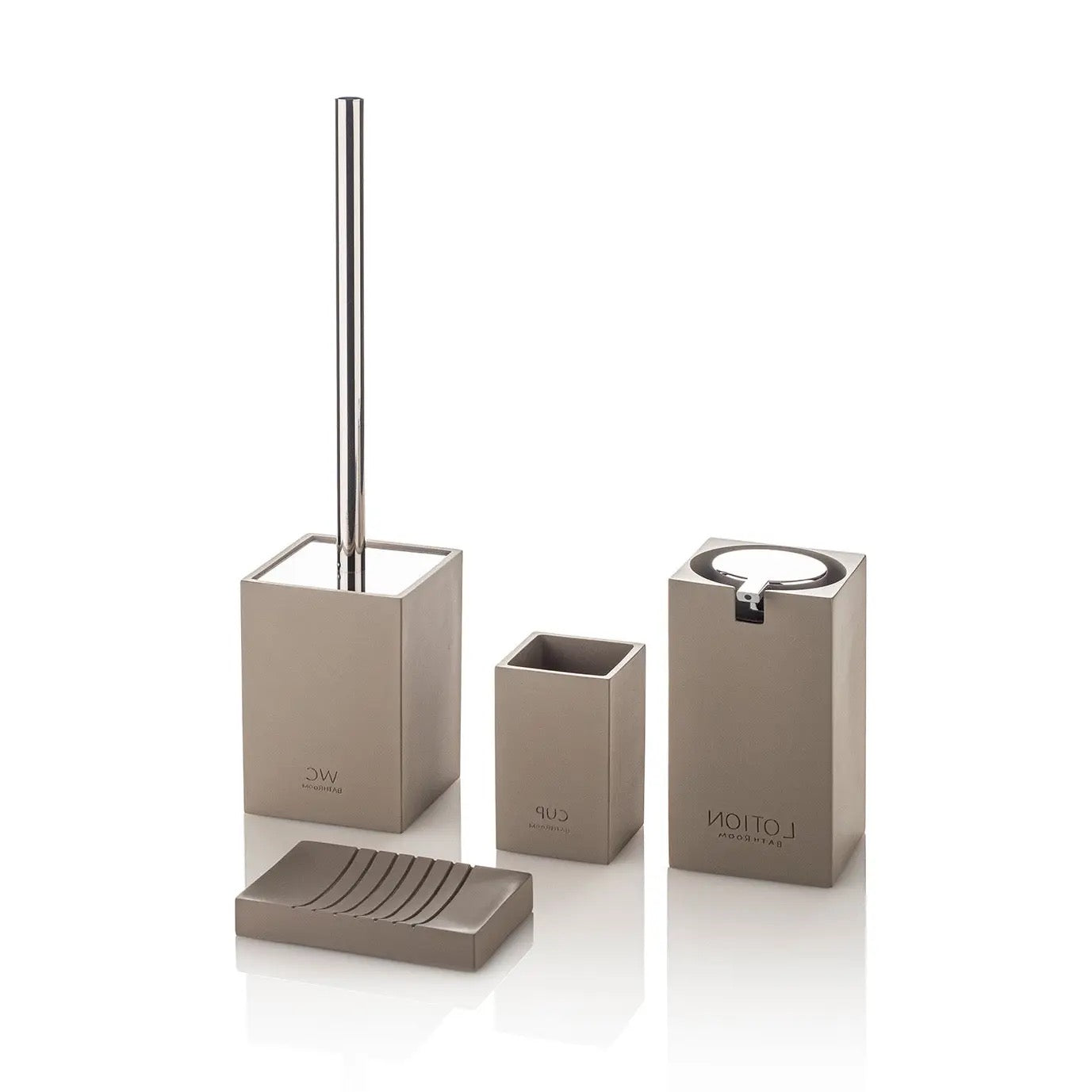 Badezimmer Set „Sabbia Taupe“ – 4-teiliges Designer-Set aus Italien