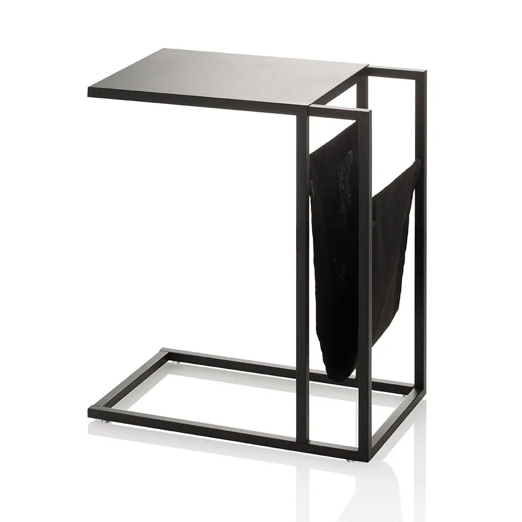 Couchtisch „Delta“ – Metal Edition mit Stoff-Ablagefach