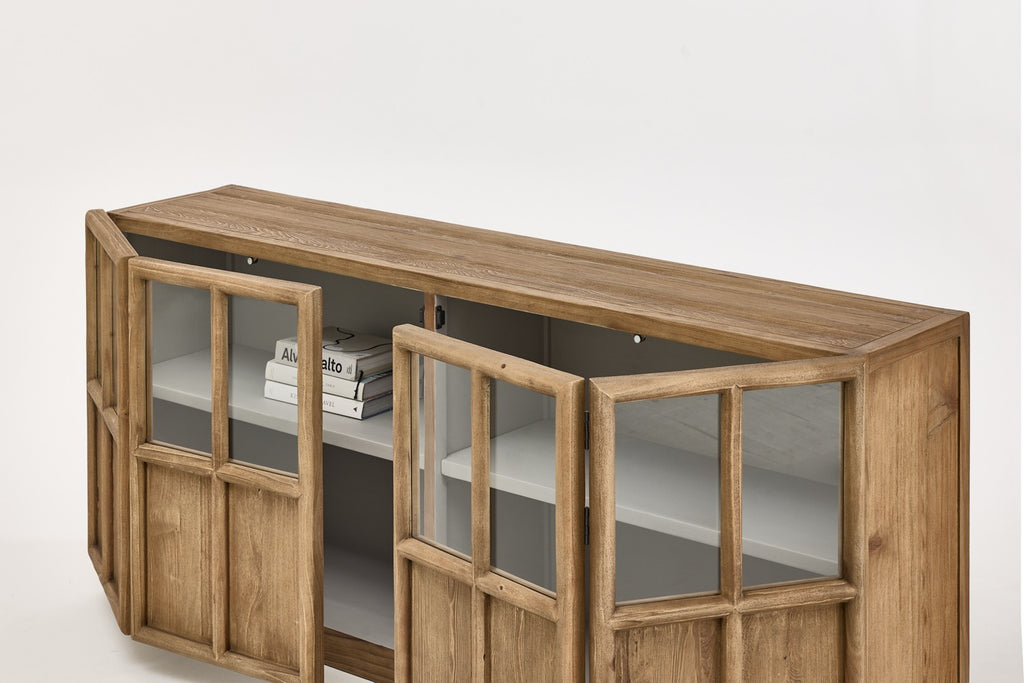 Sideboard „Aurelia“ Aus Weißkiefer und Glas