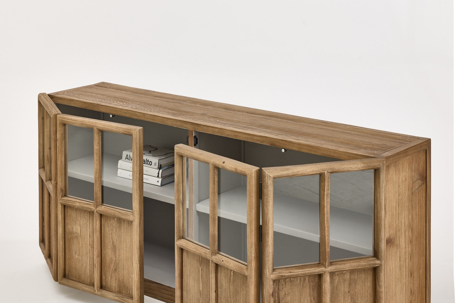 Sideboard „Aurelia“ Aus Weißkiefer und Glas