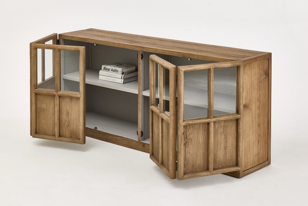 Sideboard „Aurelia“ Aus Weißkiefer und Glas
