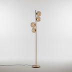 Stehlampe „Honey“ – Messing satiniert, 160 cm