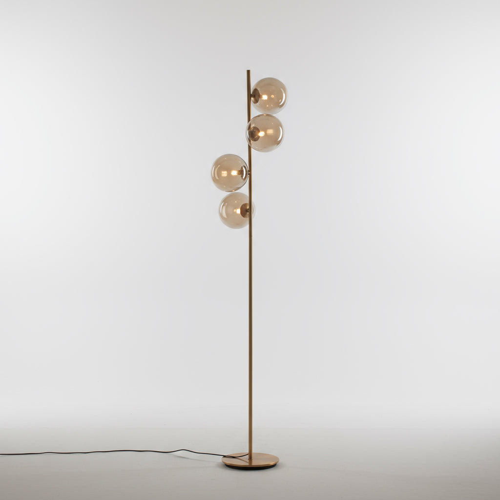 Stehlampe „Honey“ – Messing satiniert, 160 cm