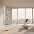 Stehlampe „Honey“ – Messing satiniert, 160 cm