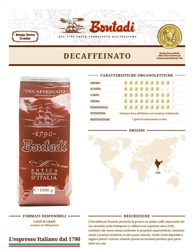 Caffè Bontadi Decaffeinato (Koffeinfrei) - MADE IN ITALY