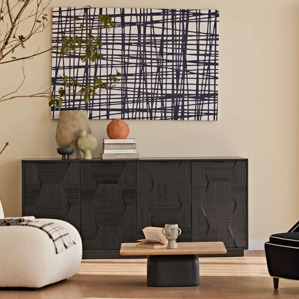 Sideboard „Natura“ – Aus Kiefernholz, Birch und Stahl