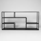 Regal „Huub“ – Schwarzes Regal aus Mangoholz & Metall