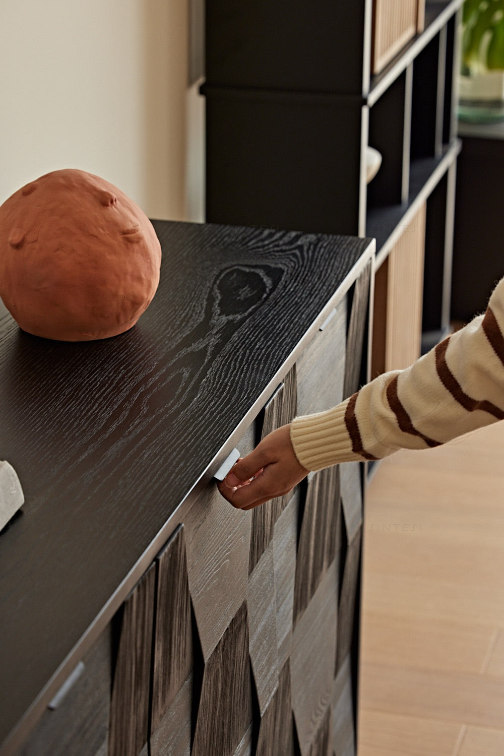 Sideboard „Natura“ – Aus Kiefernholz, Birch und Stahl