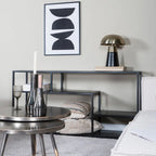 Regal „Huub“ – Schwarzes Regal aus Mangoholz & Metall