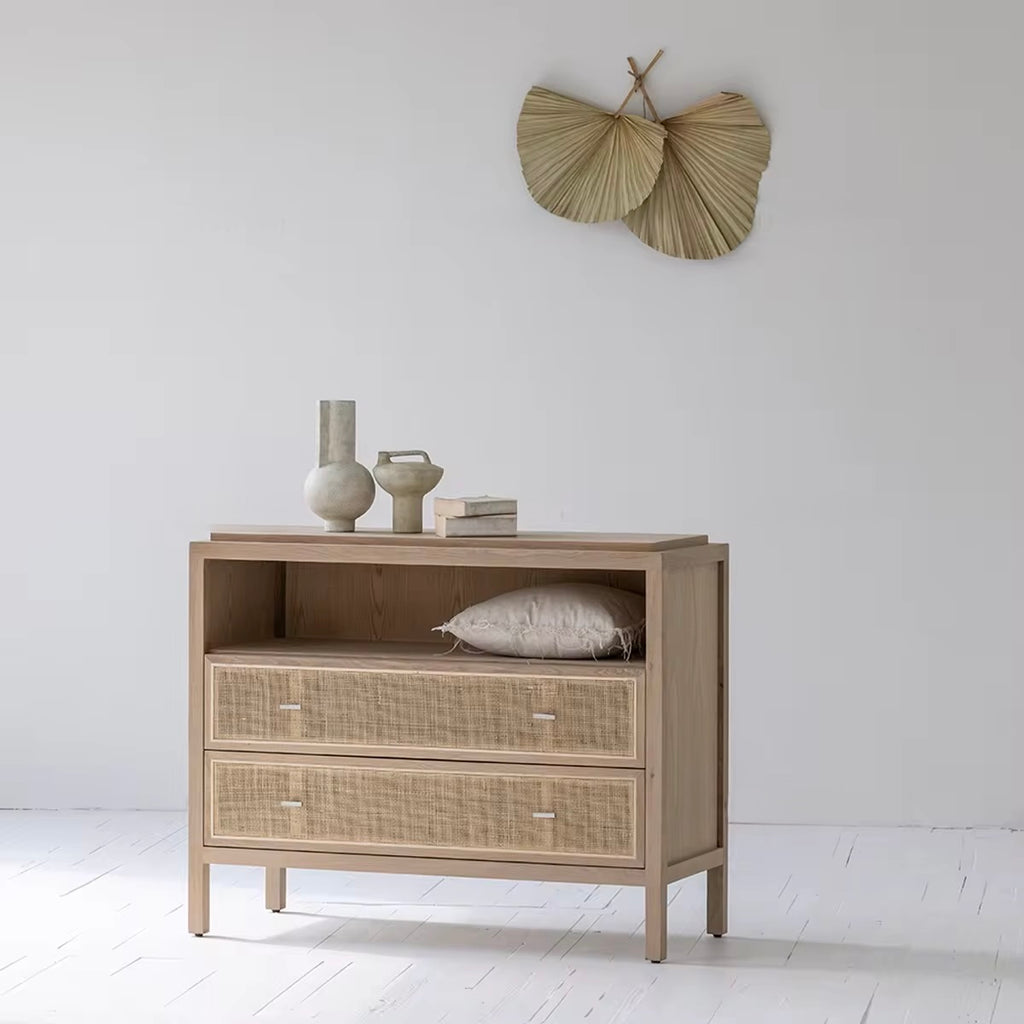 Sideboard „Belluno“ – Aus Eichenholz und Rattan