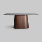 Esstisch „Dinsac“ – Schwarze Keramik & Holz