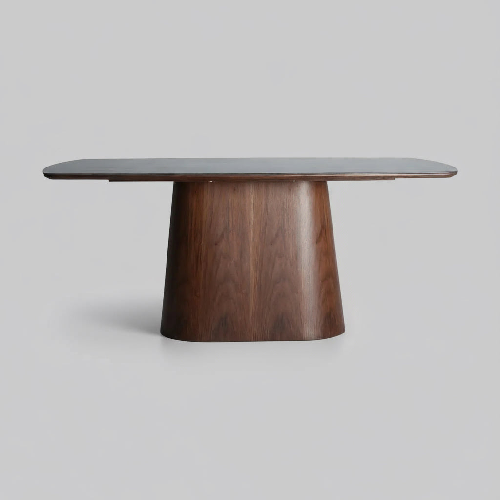 Esstisch „Dinsac“ – Schwarze Keramik & Holz